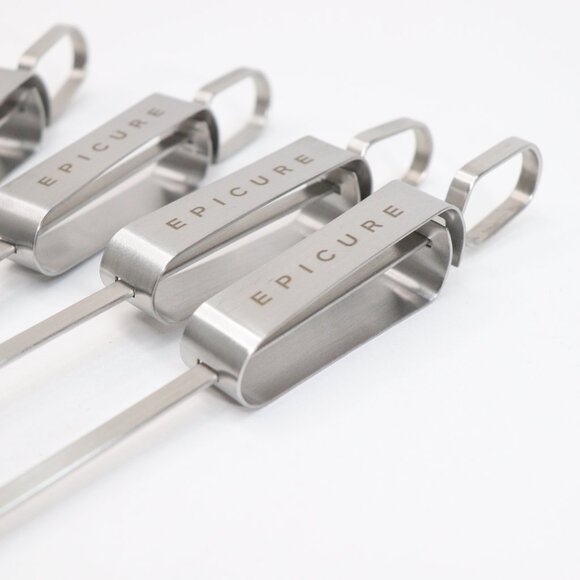 Epicure 15" Metal Grilling Skewers Set of 6 Stainless Steel with Sleeve New - Picture 6 of 15
